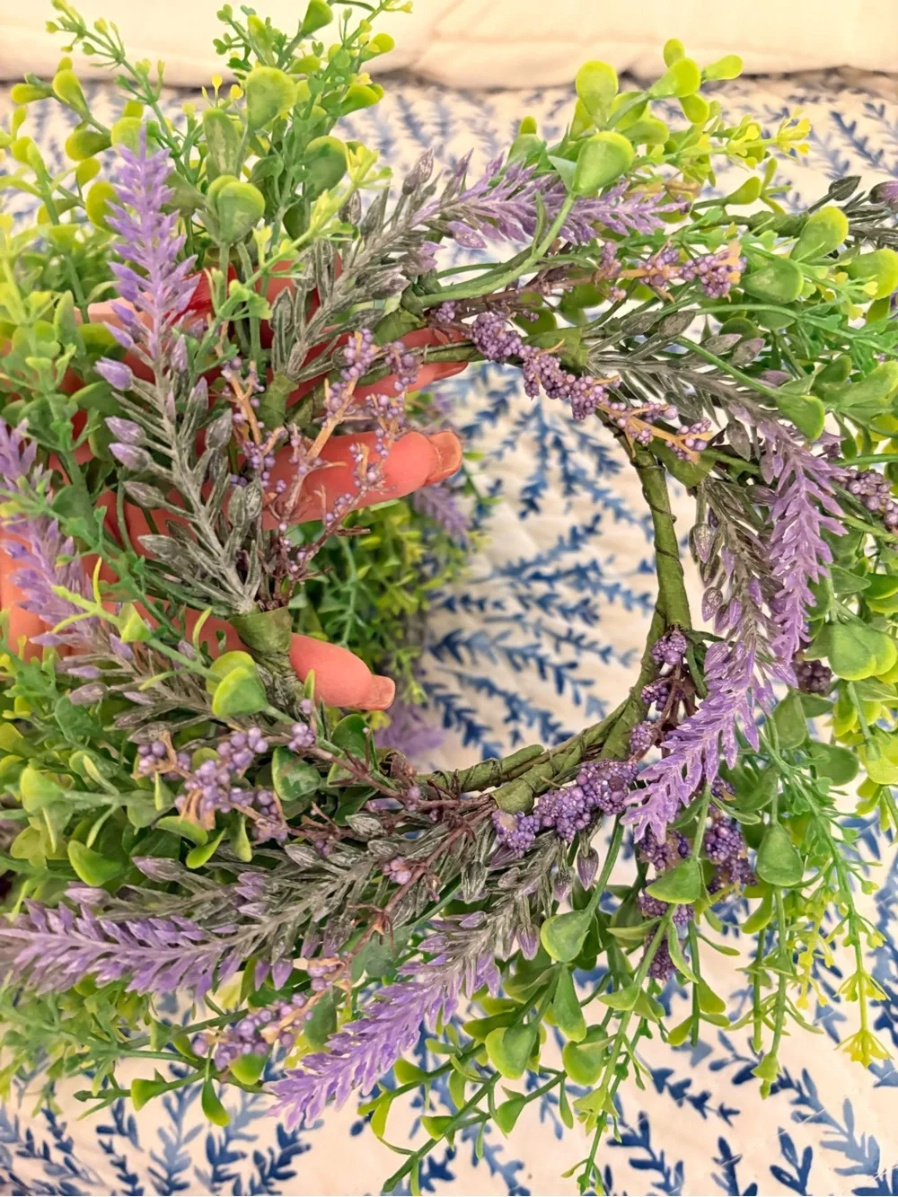 4 Lavender & Greenery ring Wreath - Artificial Lavender Wreath